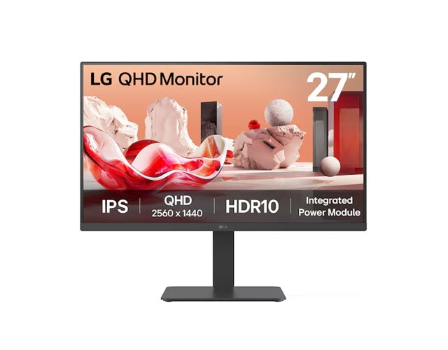 LG 27' QHD IPS 75Hz Monitor, 2560x1440, HDR10, sRGB 99%, Integrated power