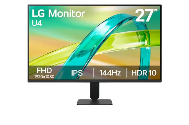 LG 27' IPS Full HD 144Hz Monitor, 1920x1080, sRGB 99%, 1ms MBR, HDR10, 16: 9