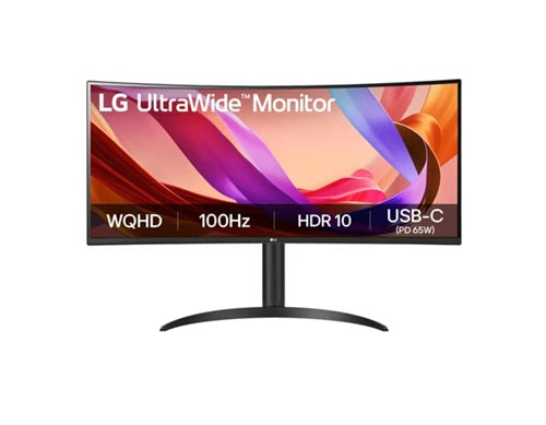 LG 34' UltraWide™ 100Hz WQHD Curved (1800R) Monitor, 3440x1440, 3-side