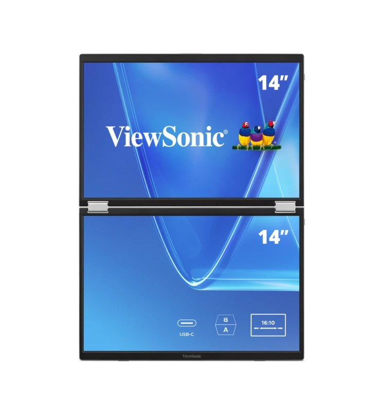 ViewSonic 14' Dual Screen WUXGA Portable Monitor with USB-C and Protective
