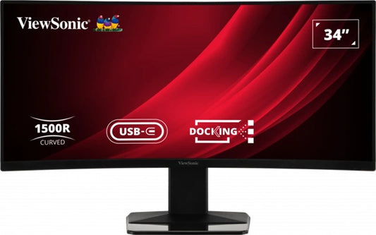 ViewSonic 34' Curved Docking Monitor with KVM Switch – 3440×1440 VA, 1500R