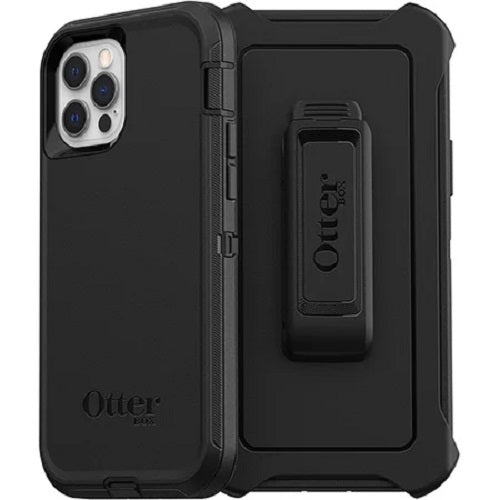 OtterBox Defender Apple iPhone 12 / iPhone 12 Pro Case Black - (77-65401), DROP+ 4X Military Standard, Included Holster, Rugged, 7 Years Warranty