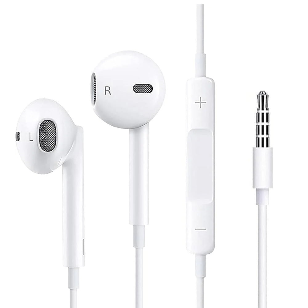 USP Pisen Half-in-Ear 3.5mm Earphones - White, Ergonomic Design ,HD Call