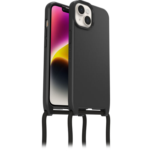 OtterBox React Necklace MagSafe Apple iPhone 16e / iPhone 14 Case Black - (77-92279), DROP+ Military Standard, Detachable Nylon Rope, 7 Years Warranty