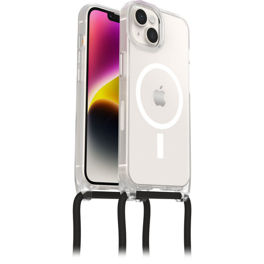 OtterBox React Necklace MagSafe Apple iPhone 16e / iPhone 14 Case Clear - (77-92280), DROP+ Military Standard, Detachable Nylon Rope, 7 Years Warranty