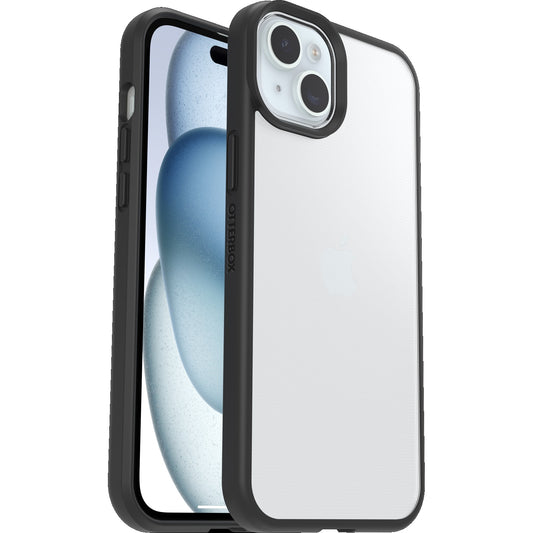 OtterBox React Apple iPhone 15 (6.1') Case Black Crystal (Clear/Black) - (77-92802), Antimicrobial,DROP+ Military Standard,Hard Case,7 Years Warranty