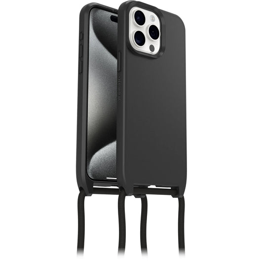 OtterBox React Necklace MagSafe Apple iPhone 15 Pro Max (6.7') Case Black - (77-93587),DROP+ Military Standard, Detachable Nylon Rope,7 Years Warranty