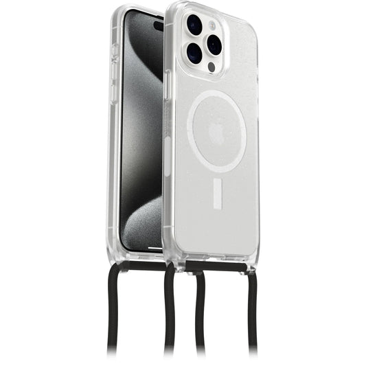 OtterBox React Necklace MagSafe Apple iPhone 15 Pro Max (6.7') Case Stardust (Clear Glitter) -(77-93589),DROP+ Military Standard,Detachable Nylon