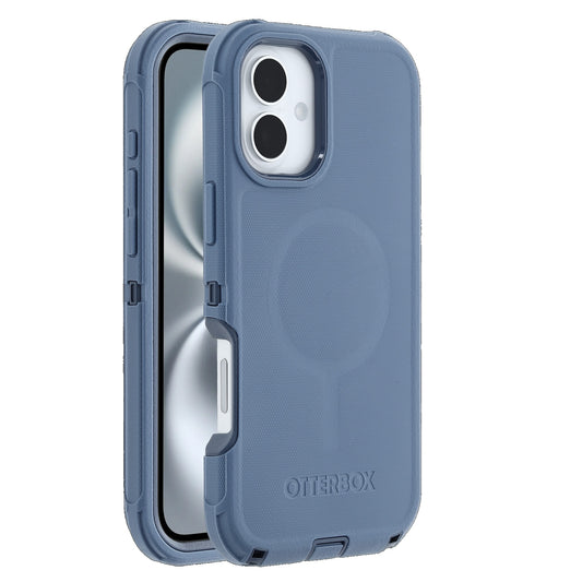 OtterBox Defender MagSafe Apple iPhone 16 (6.1') Case Baby Blue Jeans - (77-95957), DROP+ 7X Military Standard, Tri-Layer,Port Covers,7 Years Warranty