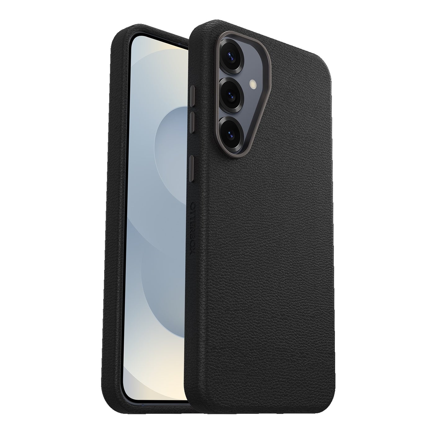 OtterBox Symmetry Cactus Leather Samsung Galaxy S25 5G (6.2') Case Noir Ash Black - (77-97385), DROP+ 3X Military Standard, 7 Years Warranty