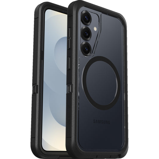 OtterBox Defender XT Clear Magnets Samsung Galaxy S25+ 5G (6.7') Case Dark Side Clear/Black - (77-97582), DROP+ 7X Military Standard, 7 Years Warranty