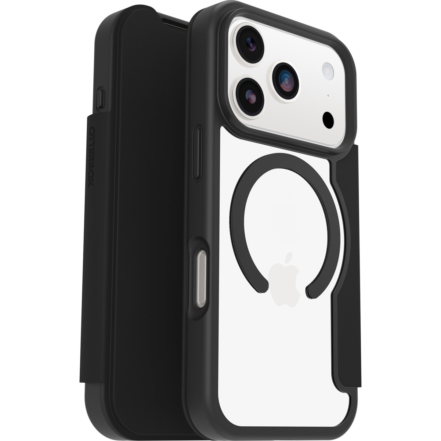 OtterBox React Folio MagSafe Apple iPhone 17 Pro Max (6.9') Case Black Crystal (Clear/Black) - (77-98589), DROP+ Military Standard, 7 Years Warranty