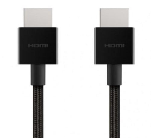 Belkin 8K Ultra High Speed HDMI 2.1 Braided Cable (2M) - Black (AV10176bt2M-BLK), 8k @ 60Hz, 4K @ 120Hz, Dolby Vision, 2 Years Warranty