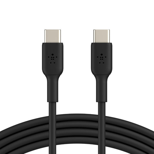 Belkin BoostCharge USB-C to USB-C Cable (2M) - Black (CAB003bt2MBK), 3A/60W, 480Mbps, 25K+ Bends, Samsung Galaxy, USB-IF Certified,2 Years Warranty