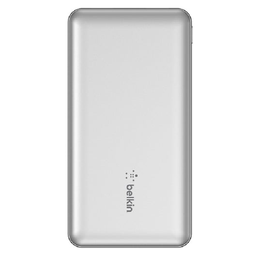 Belkin BoostCharge Power Bank 10K (3 Port) - Silver(BPB011btSL),2xUSB-A (12W),1xUSB-C (15W),USB-C to USB-A Cable,15W Total Power,2 Years Warranty