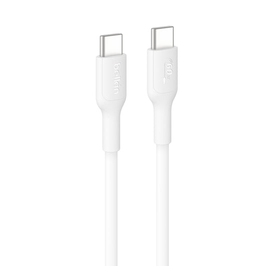 Belkin BoostCharge USB-C to USB-C Cable (0.15M) - White (CAB023fq0MWH), 3A/60W, 480Mbps, 300K+ Bends,  Apple iPhone ,USB-IF Certified,2 Years Warranty