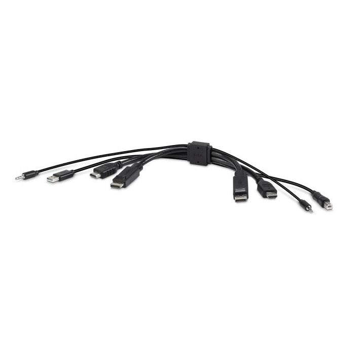 BELKIN Cybersecurity and Secure KVM TAA DUAL (1) HDMI-HDMI (1) DP-DP with USB and Audio Combo  6 ft (1.8M) - Black (F1DN2CC-HHPP6t), 3 Years Warranty