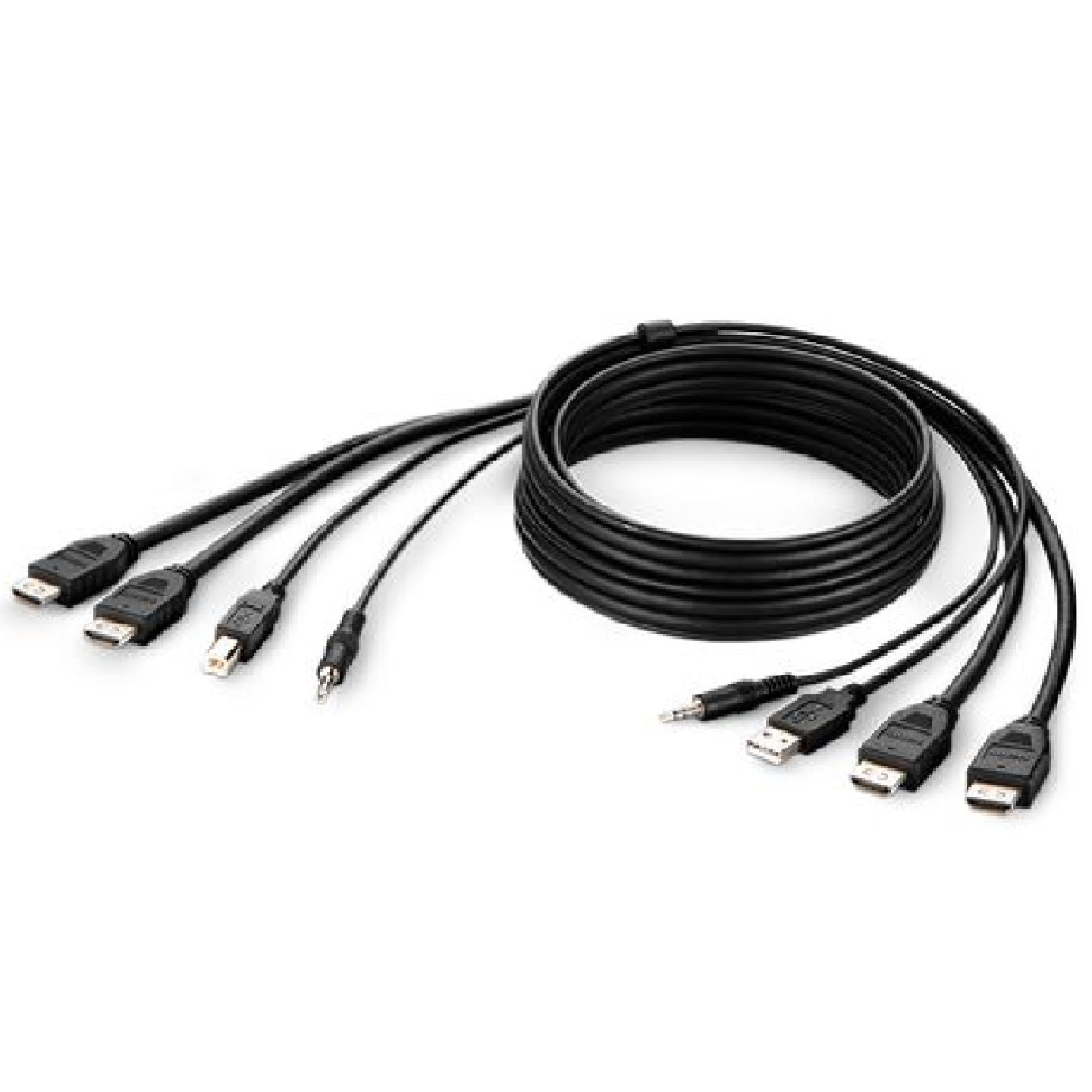Belkin Cybersecurity and Secure KVM TAA AA DUAL HDMI/USB/AUD CBL, HDMI M/M; USB A/B,(1.8M) - Black(F1DN2CCBL-HH6T), 2 Years Warranty