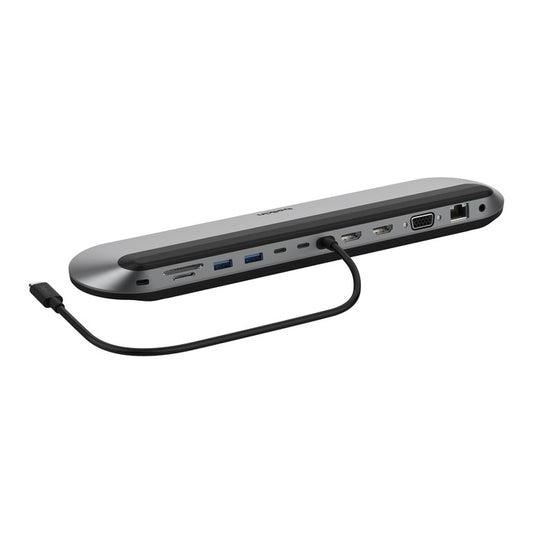 Belkin Connect Universal USB-C 11-in-1 Pro Docking Station - Grey (INC014btSGY), Tripal Display, 10 Gbps, 100W PD,Built-in Kensington,2 Years Warranty