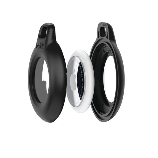 Belkin Waterproof Secure Holder with Key Ring for AirTag (Pack of 1) - Black(MSC013btBK),IPXB Waterproof,Convenient Twist Lock Design,2 Years Warranty