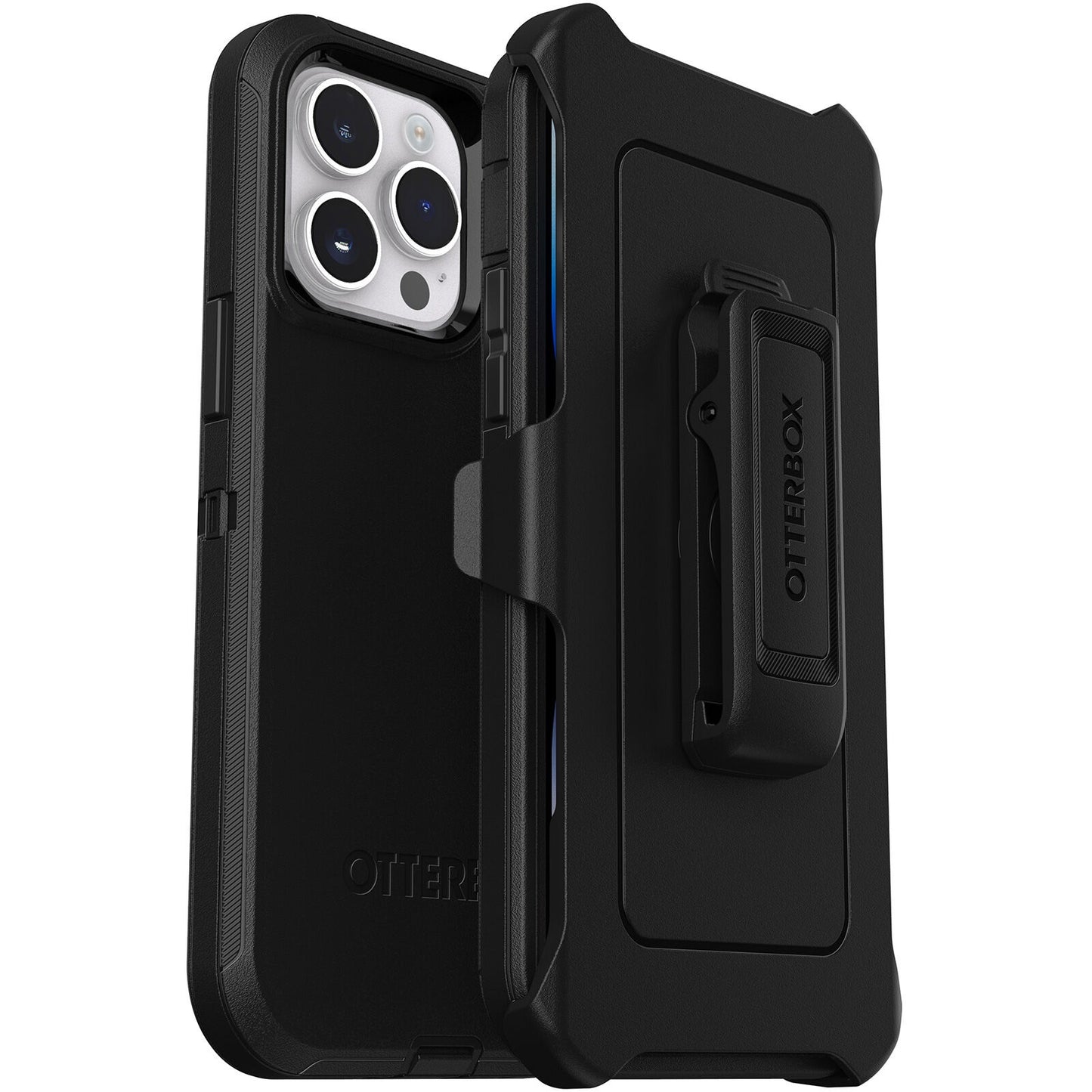 OtterBox Defender Apple iPhone 14 Pro Max Case Black - (77-88390), DROP+ 4X Military Standard, Included Holster,Raised Edges, Rugged, 7 Years Warr