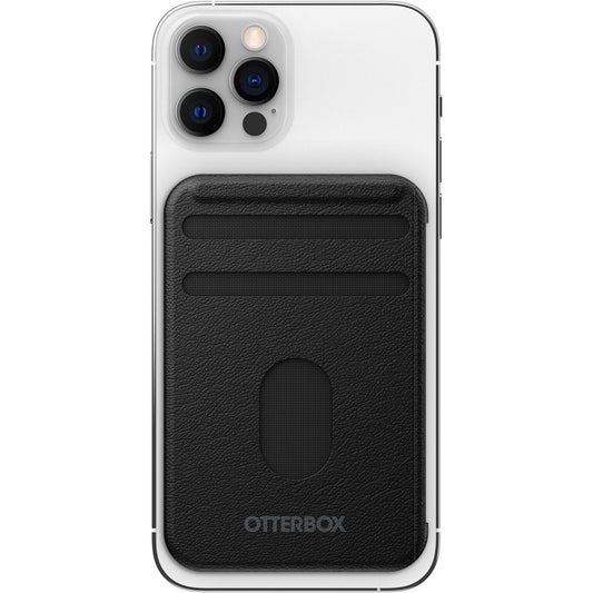 OtterBox Wallet for MagSafe - Shadow Black (77-82593), Durable Synthetic Leather, Strong Magnetic alignment, Detachable wallet, 2 Years Warranty