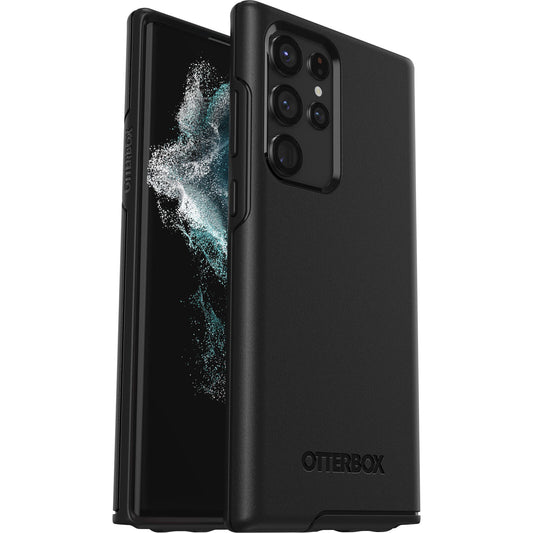 OtterBox Symmetry Samsung Galaxy S22 Ultra 5G (6.8') Case Black - (77-86438), Antimicrobial, DROP+ 3X Military Standard, Raised Edges,Ultra-Sleek