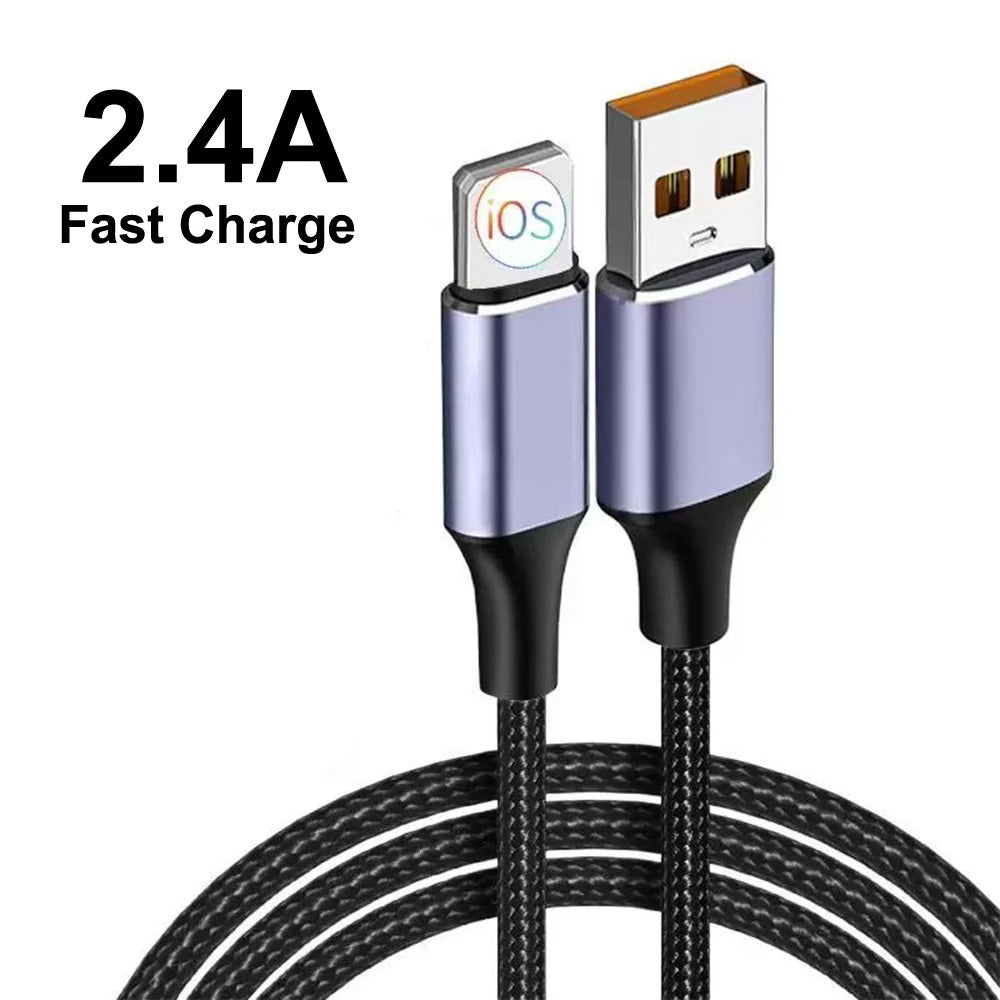 USP Lightning to USB-A Cable (30CM) Purple - Quick Charge & Connect, 2.4A Rapid