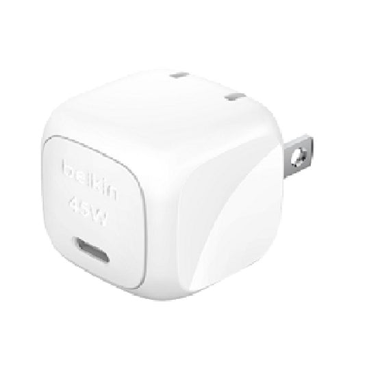 Belkin BoostCharge Compact USB-C PD Wall Charger with PPS 45W + USB-C to USB-C Cable - White (WCA013au1MWH-B6), 2 Years Warranty