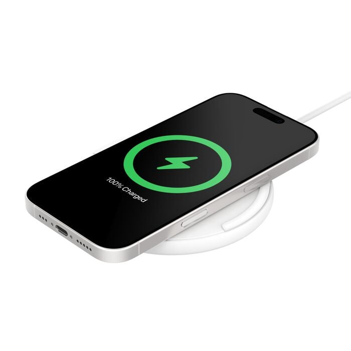 Belkin BoostCharge Wireless Charging Pad + USB-C to USB-C Cable (1.5M) - White (WIA012fqWH), 15W, LED Indicator, Apple iPhone,Samsung.2 Years Warranty