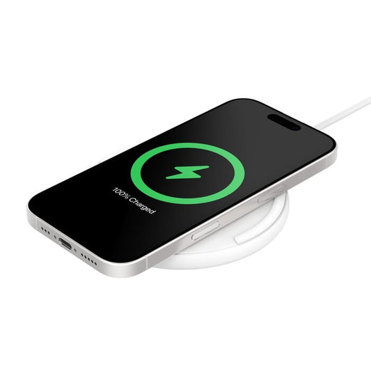 Belkin BoostCharge Wireless Charging Pad + USB-C to USB-C Cable (1.5M) - White (WIA012fqWH), 15W, LED Indicator, Apple iPhone,Samsung.2 Years Warranty