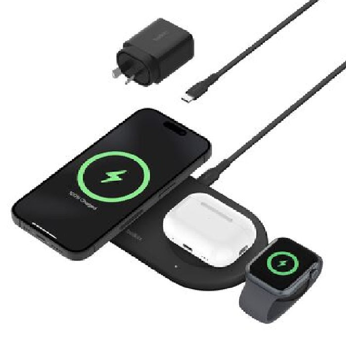 BoostCharge Pro 3-in-1 Magnetic Wireless Charging Pad with Qi2 15W