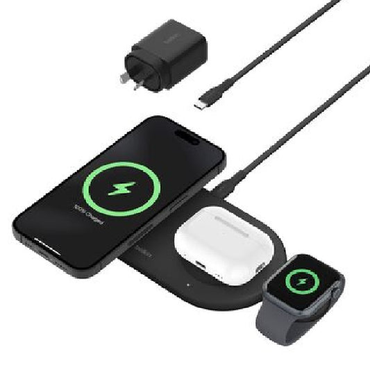 BoostCharge Pro 3-in-1 Magnetic Wireless Charging Pad with Qi2 15W