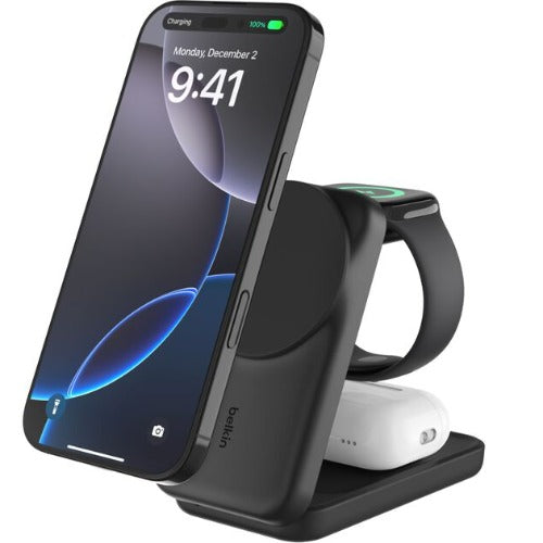 Belkin UltraCharge 3-in-1 Foldable Magnetic Charger w/ Qi2 (25W) +USB-C Wall