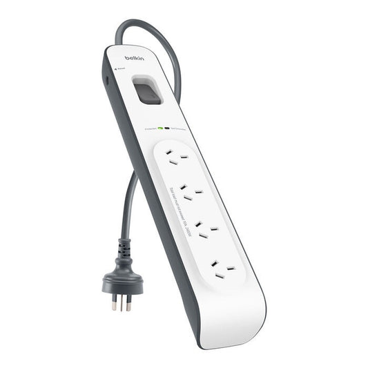 Belkin SurgeMaster 4-Outlet Surge Protection Strip With 2M Power Cord - (BSV400au2M), Protects Against Spikes & Surges, CEW $20,000, 2 Years Warranty