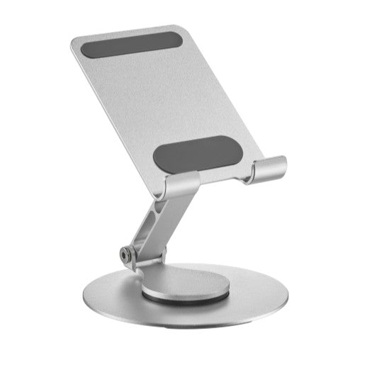 Brateck PHS06-6 FOLDING ALUMINUM PHONE & TABLET STAND WITH 360Â° ROTATION Fits smartphone and tablet â‰¤10â€œ - Silver (LS)