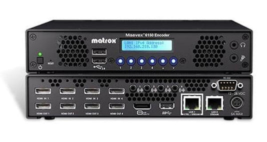 Matrox Maevex 6150 Quad 4K AV over IP Enterprise Encoder. Ex-Demo Stock. 3 YR