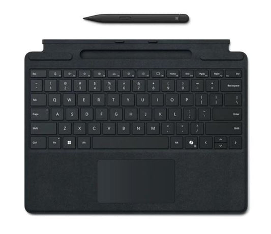 Microsoft Surface Pro 8/9/X/10/11 Business Signature Mechanical & Backlit Key Large Type cover Keyboard Black with Slim Pen - EU required