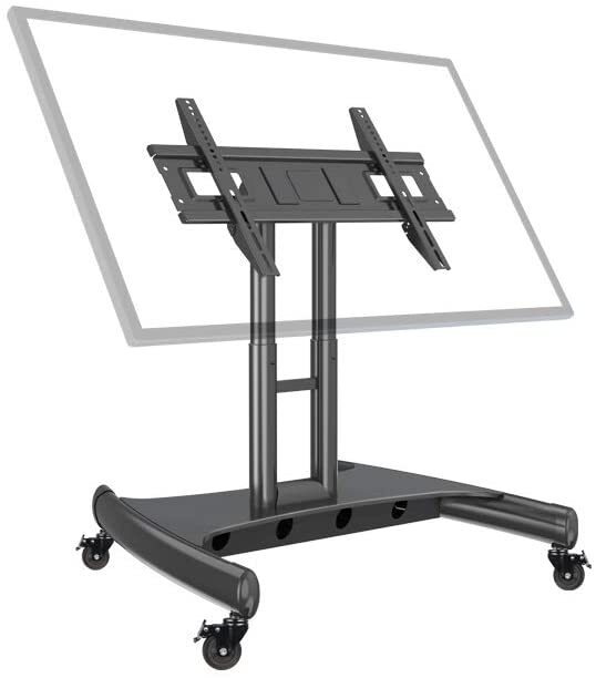REDUCED HEIGHT TILTING MOBILE TV STAND 40 - 65 MAX 45.5KG FLAT PANEL TROLLEY