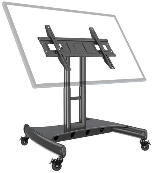 REDUCED HEIGHT TILTING MOBILE TV STAND 40 - 65 MAX 45.5KG FLAT PANEL TROLLEY