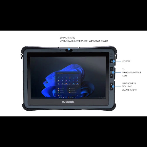Durabook, U11, 11.6' FHD, IntelÂ® Coreâ„¢ i5-1230U, Windows 11, 8GB RAM, 256GB PCIe SSD, Wi-Fi 6E, Bluetooth v5.3, 2MP Front Camera, 3-year Warranty