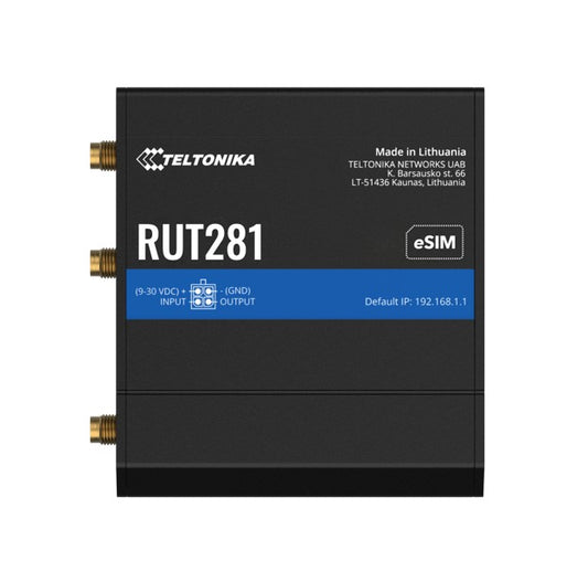 Teltonika RUT281 COMPACT GLOBAL LTE CAT 4 ROUTER, Telit, SIM & eSIM, AUTOMATIC