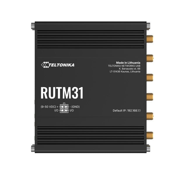 Teltonika RUTM31 Compact 5G Router, 5G dual SIM cellular, 5 Gigabit Ethernet ports, Dual-Band Wi-Fi, Backward Compatible with 4G, PSU included