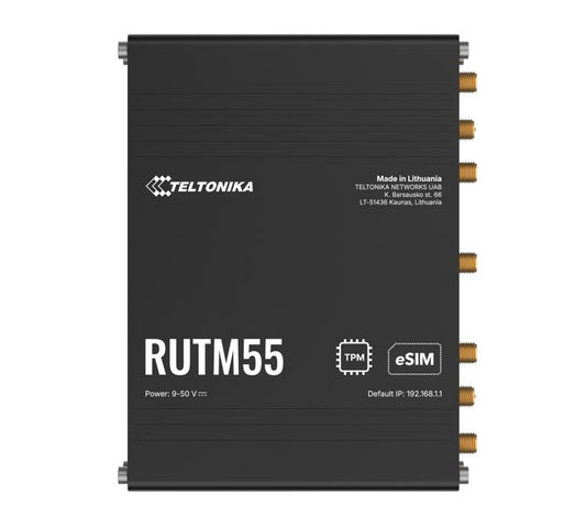 Teltonika RUTM55 Dual 5G Router, Dual SIM & eSIM™, Telit 5G Modem, Auto-Failover,