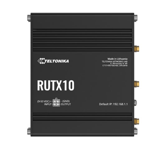 Teltonika RUTX10 Professional Ethernet Router, Industrial Ethernet Router/VPN/Firewall (NO-LTE) with Dual Band WiFi 5 802.11ac, PSU included