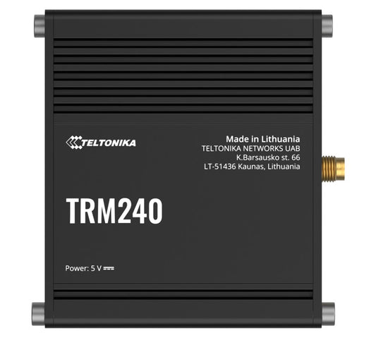 Teltonika TRM240 Industrial Cellular Modem, 4G/LTE (Cat 1), USB LTE Cat 1 Modem with a Rugged Housing and External Antenna Connector, PSU excluded