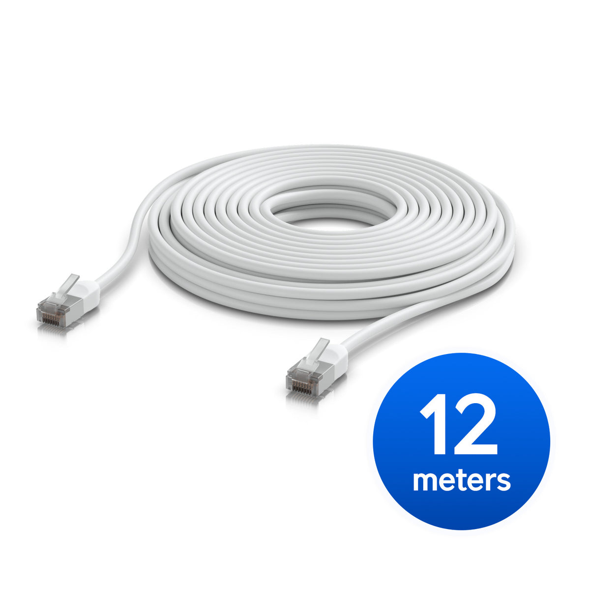 Ubiquiti UniFi Premium Patch Cable Outdoor, 12M, White, Ultra-thin, Rugged
