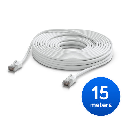 Ubiquiti UniFi Premium Patch Cable Outdoor, 15M, White, Ultra-thin, Rugged