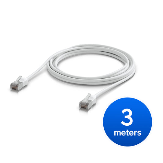 Ubiquiti UniFi Premium Patch Cable Outdoor, 3M, White, Ultra-thin, Rugged