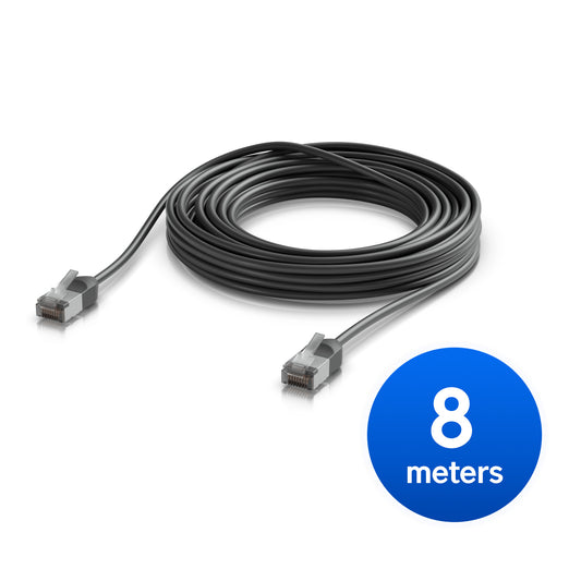 Ubiquiti UniFi Premium Patch Cable Outdoor, 8M,Black,Ultra-Thin, Rugged